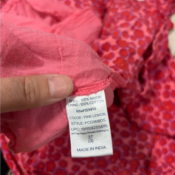 French Connection Pink Red Floral Tassel-Shoulder Dress - Picture 4 of 4